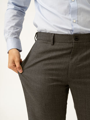 Nostalgia Grey Checks Merino Wool Pants