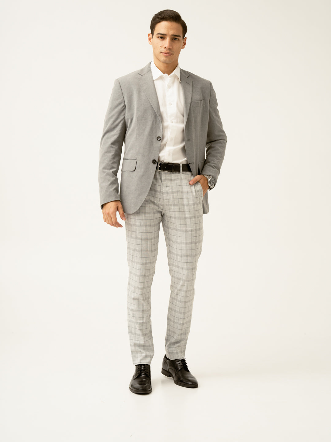 Native Grey Checks Formal Pants