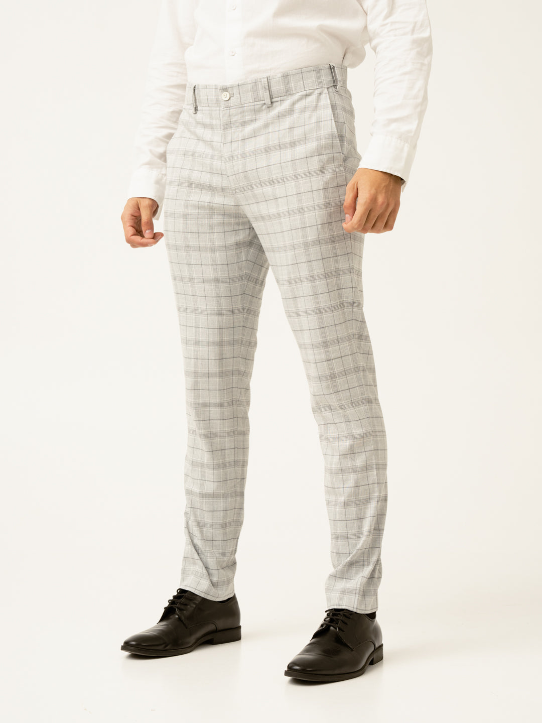 Native Grey Checks Formal Pants