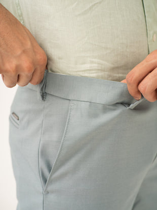 Glazed Teal Twill Stretch Formal Pants