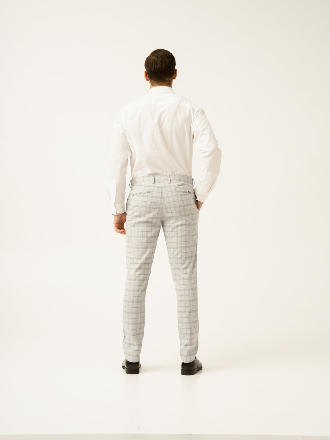 Native Grey Checks Formal Pants