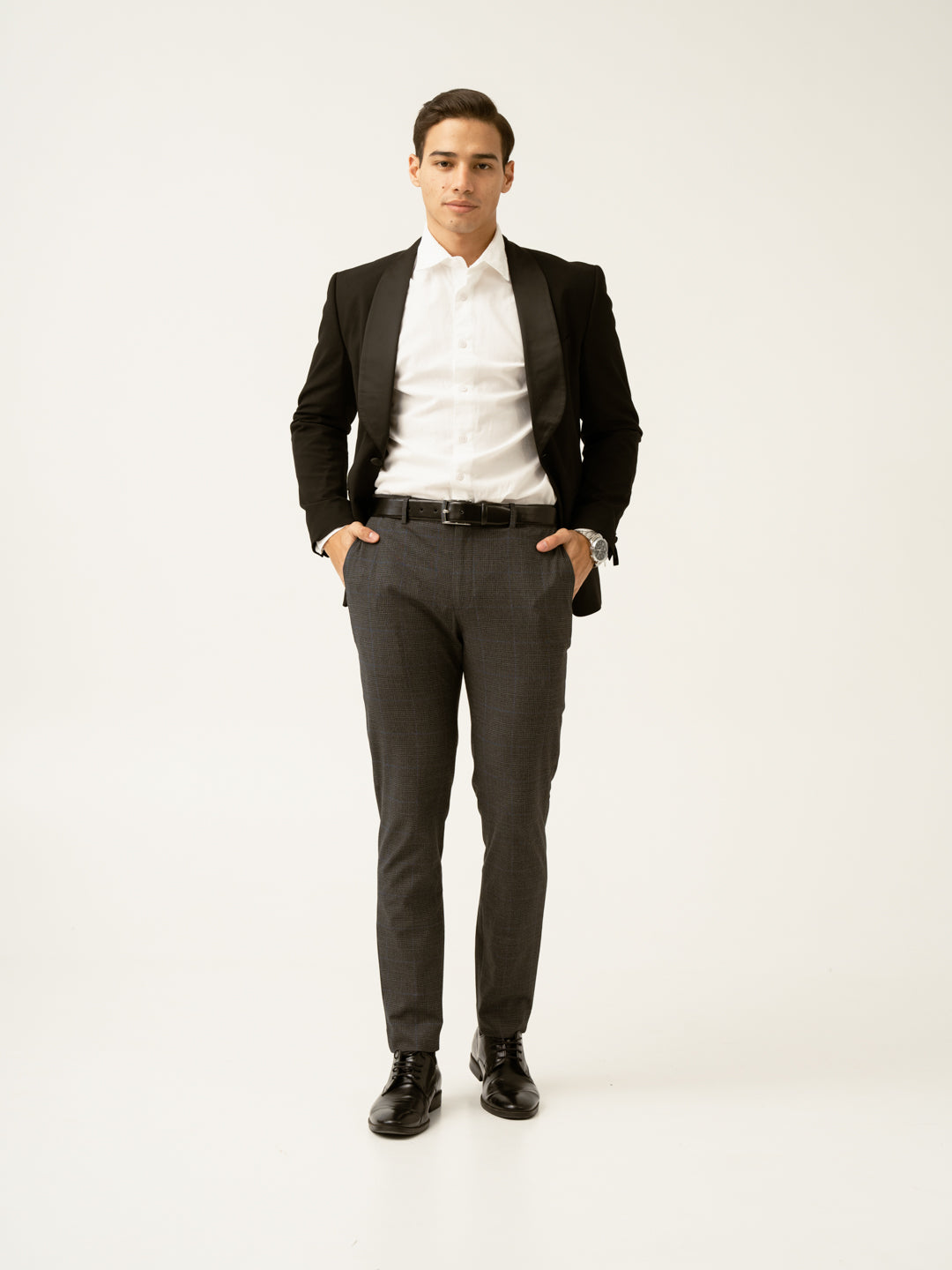 Magnetic Grey Checks Formal Pants