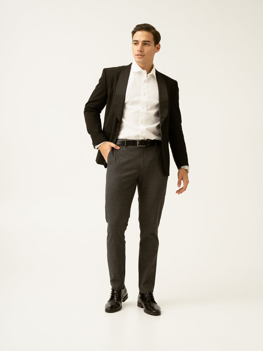 Magnetic Grey Checks Formal Pants