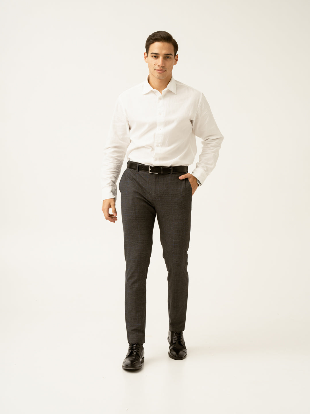 Magnetic Grey Checks Formal Pants