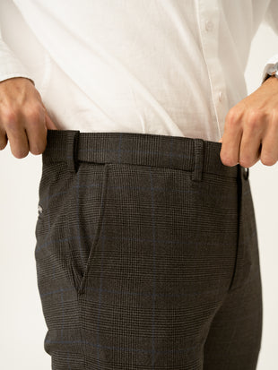 Magnetic Grey Checks Formal Pants