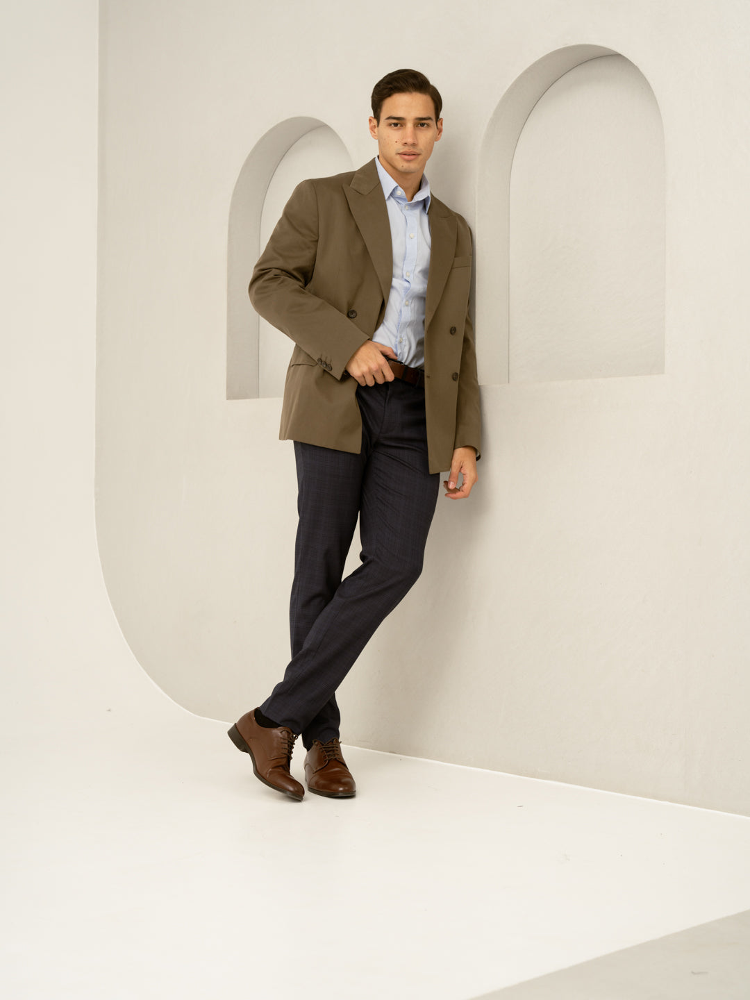 Nocturnal Navy Checks Formal Pants