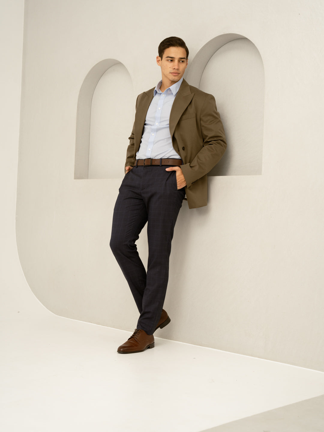 Nocturnal Navy Checks Formal Pants