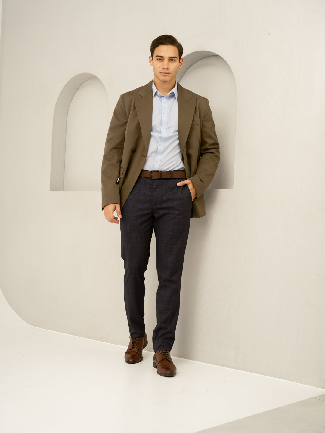 Nocturnal Navy Checks Formal Pants