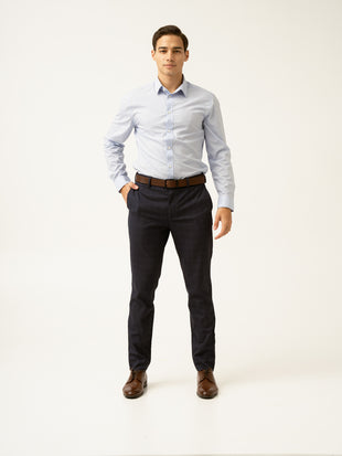 Nocturnal Navy Checks Formal Pants