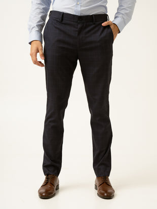 Nocturnal Navy Checks Formal Pants