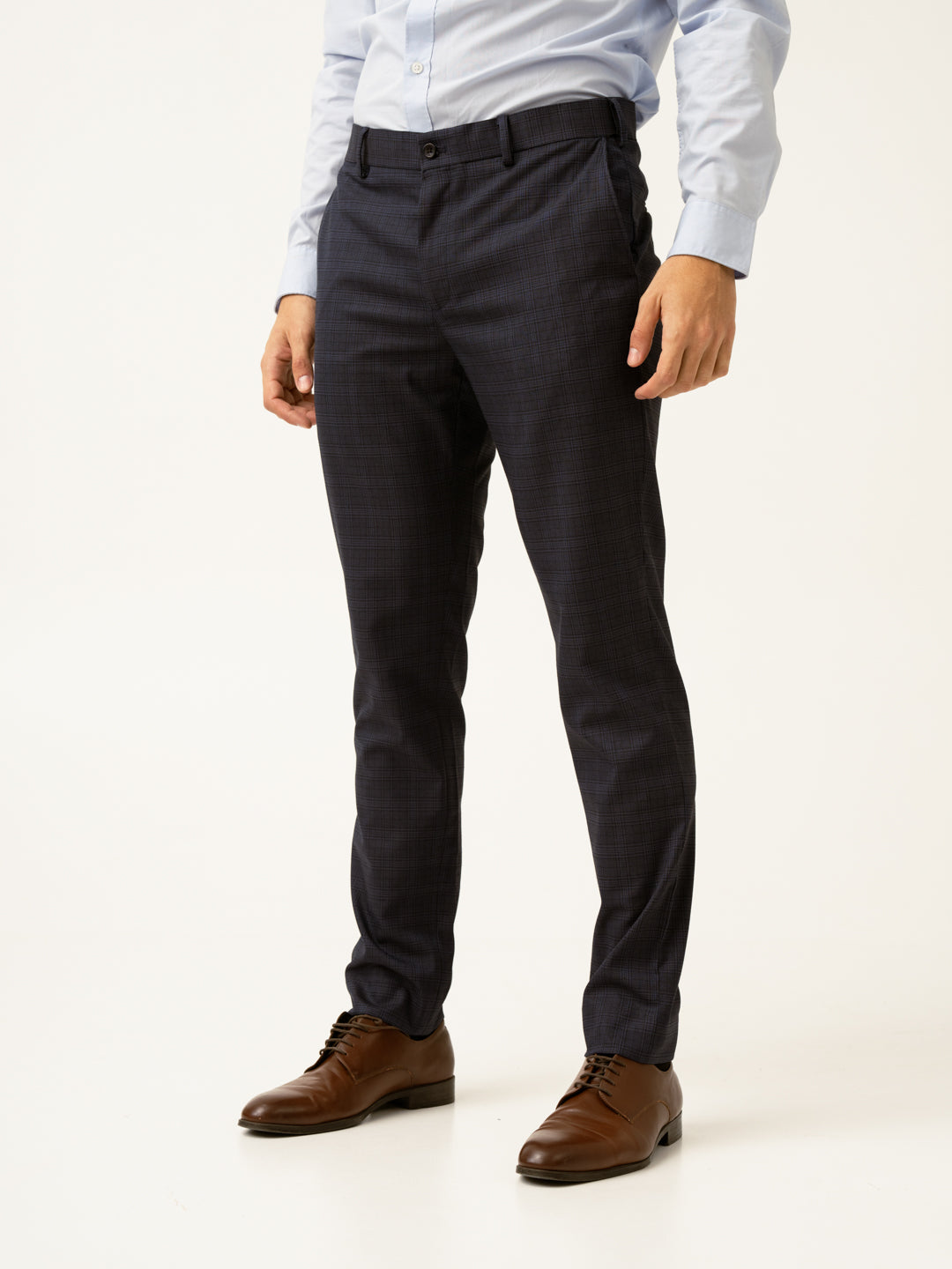 Nocturnal Navy Checks Formal Pants