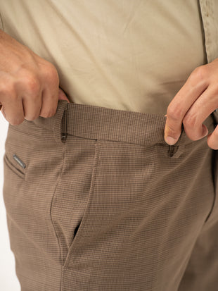 Tavian Khaki Houndstooth Stretch Formal Pants