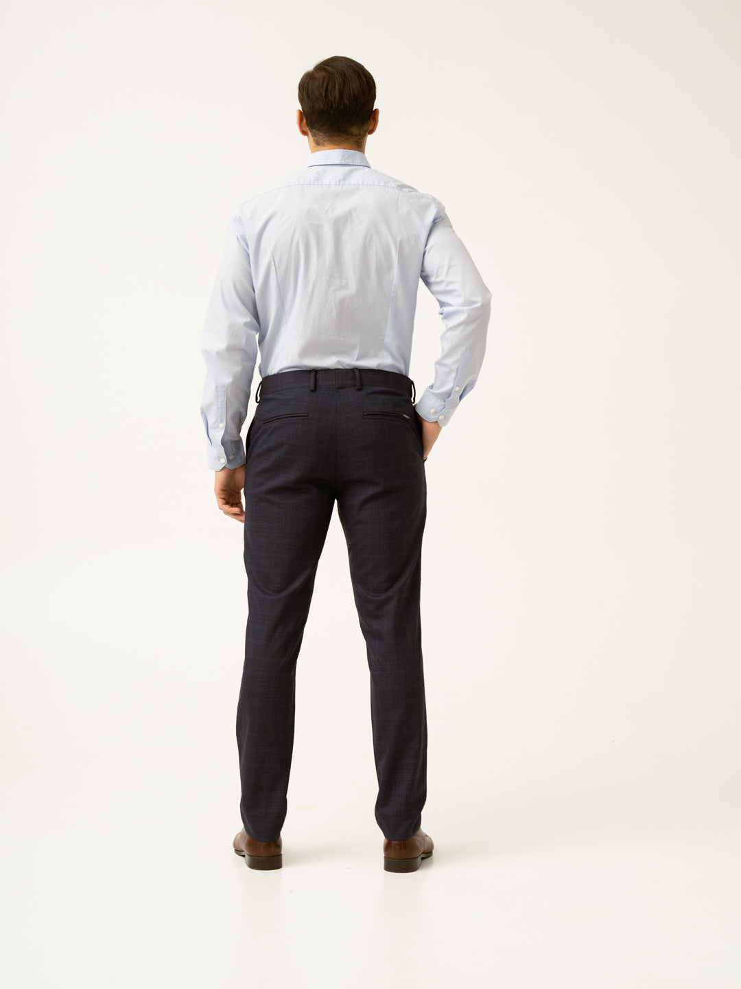 Nocturnal Navy Checks Formal Pants