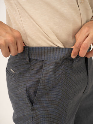 Titan Grey Houndstooth Stretch Formal Pants