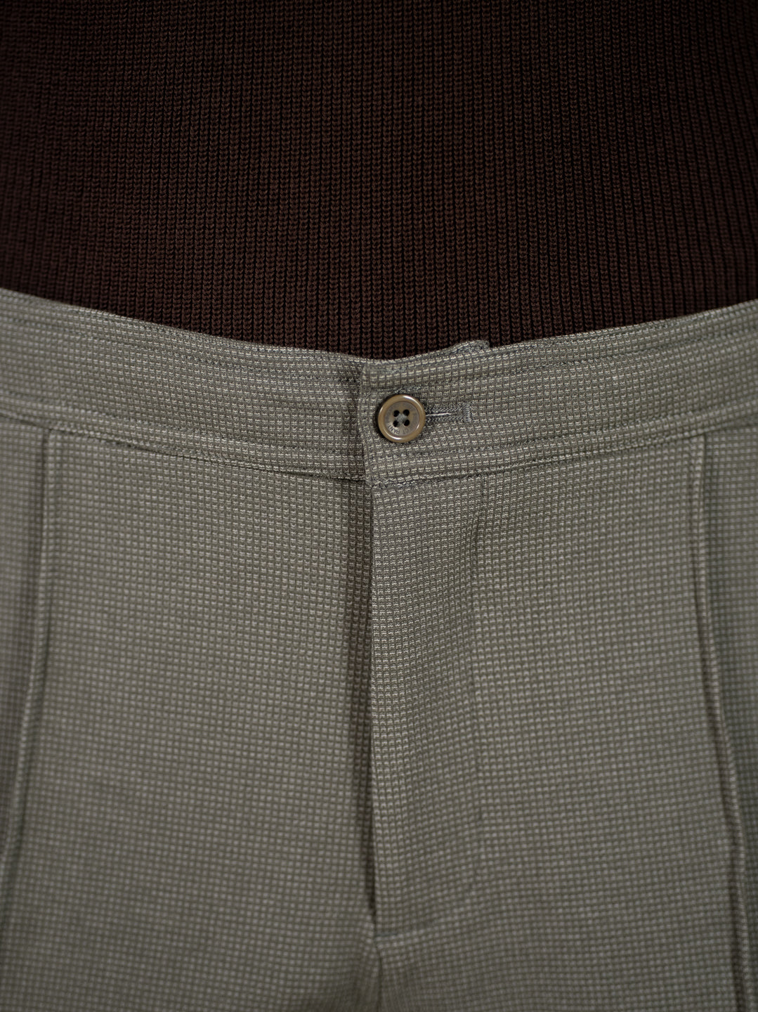 Viren Green Relaxed Fit Power-Stretch Korean Pintuck Pants