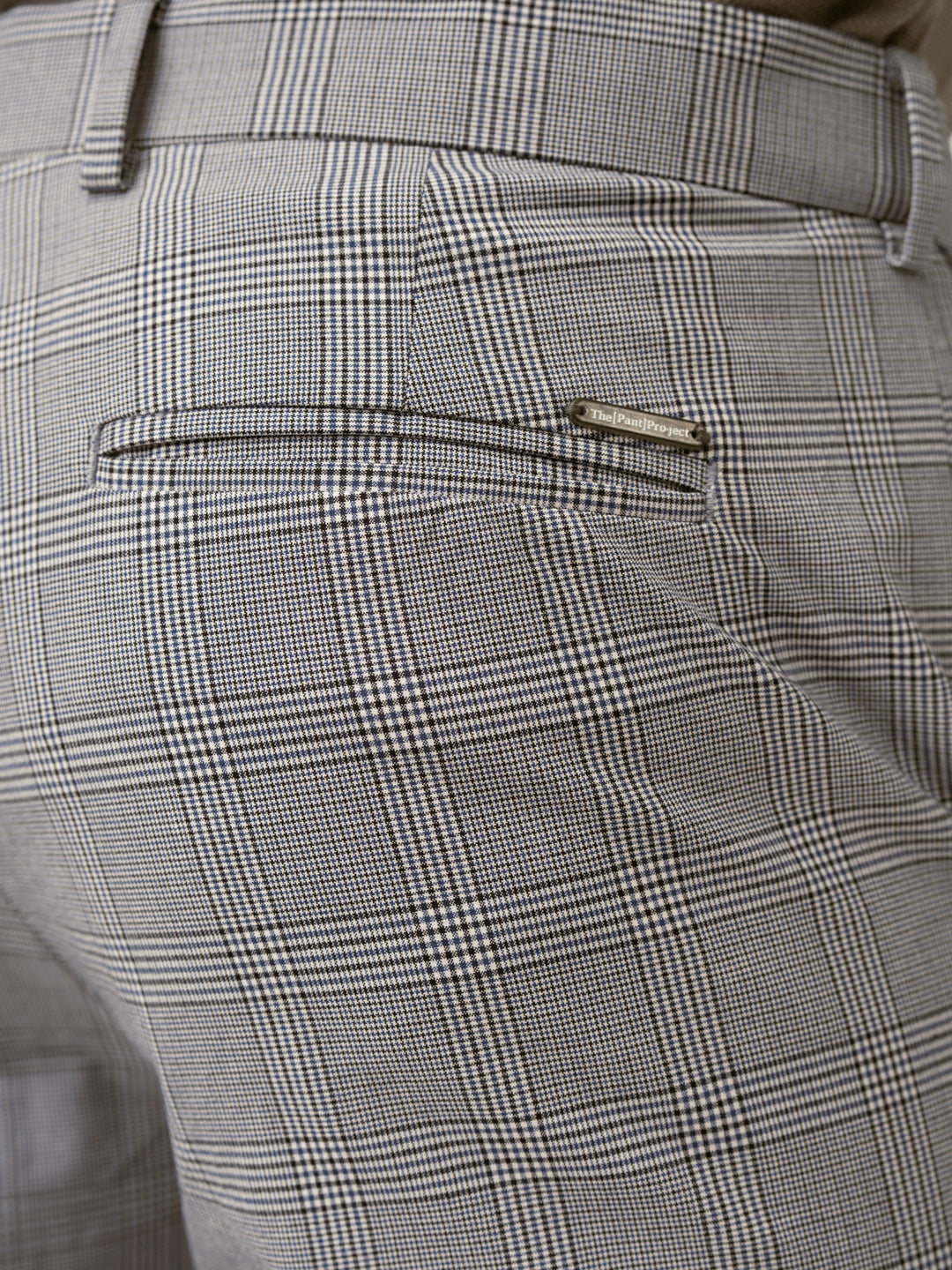 Blue Black Houndstooth Checks Formal Pants