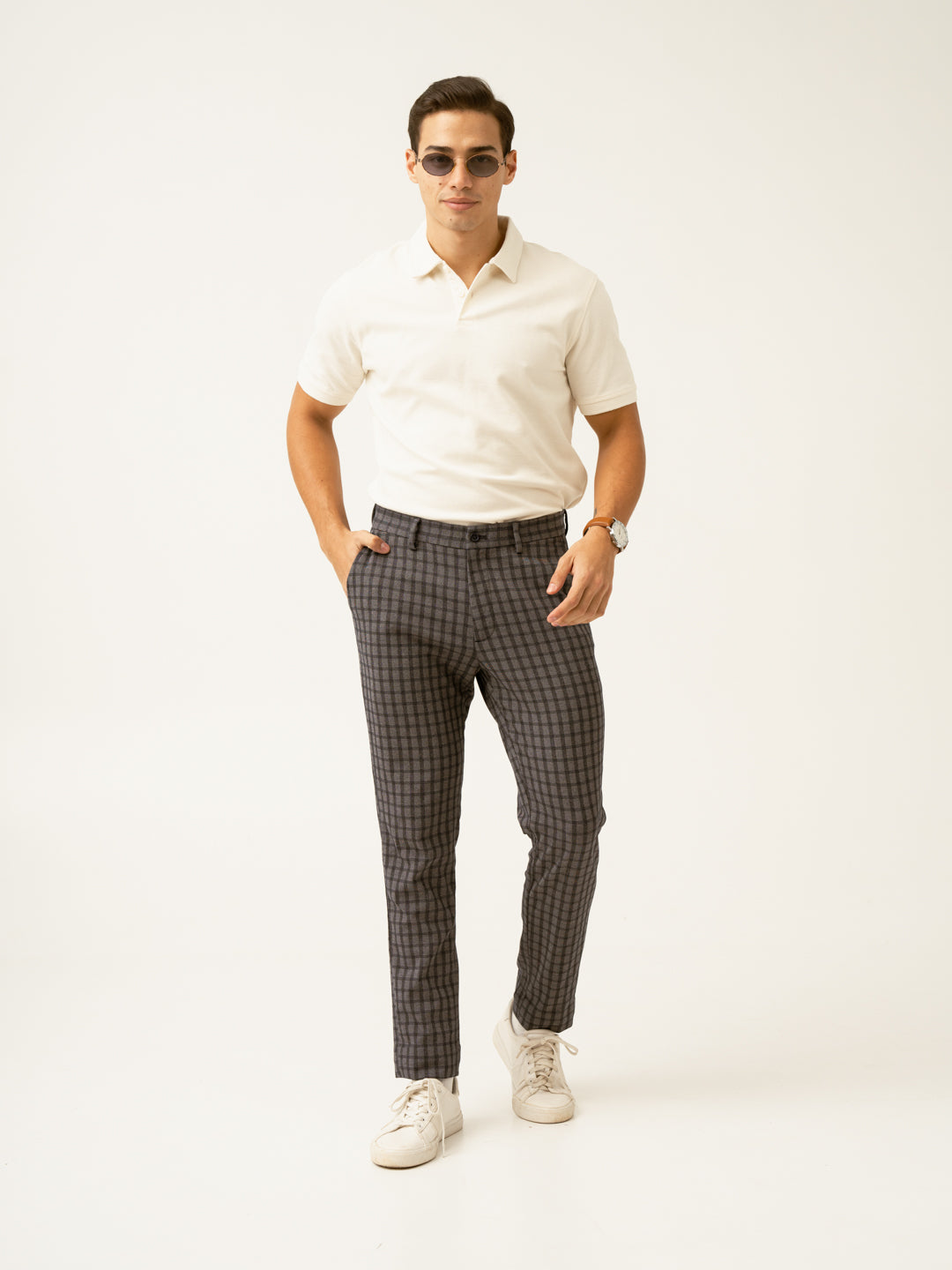 Rook Black Window Checks Power-Stretch Pants