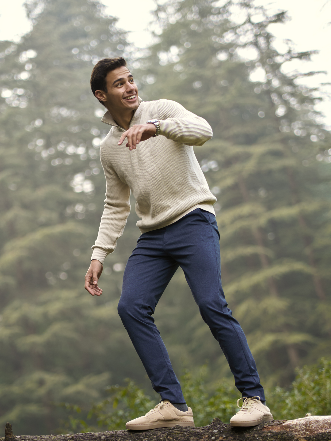 Prussian Blue Slim Fit Power Stretch Pants