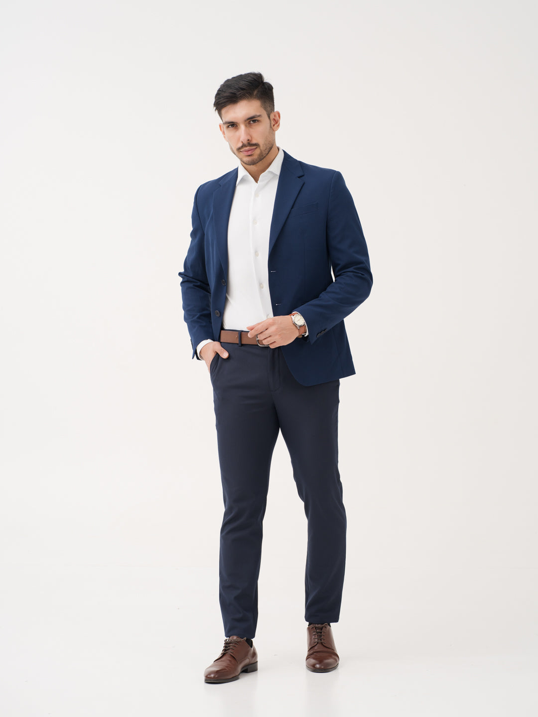 Kairo Navy Luxury Twill Relaxed Fit Stretch Formal Pants