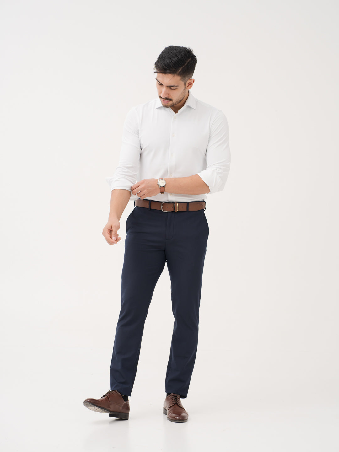 Kairo Navy Luxury Twill Relaxed Fit Stretch Formal Pants