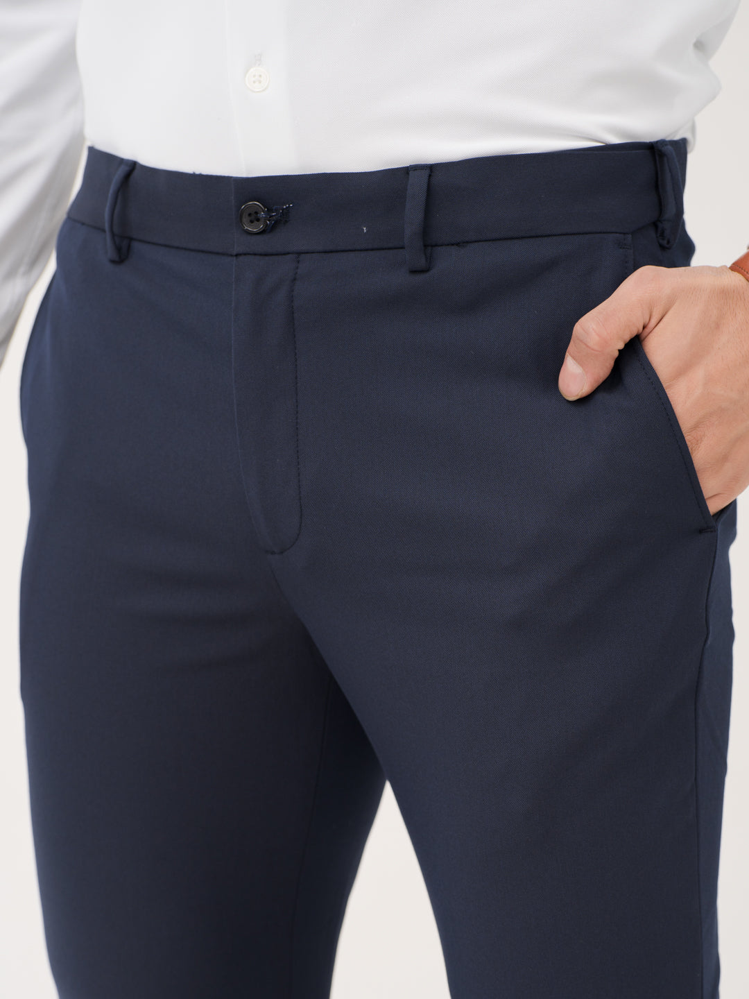Kairo Navy Luxury Twill Relaxed Fit Stretch Formal Pants