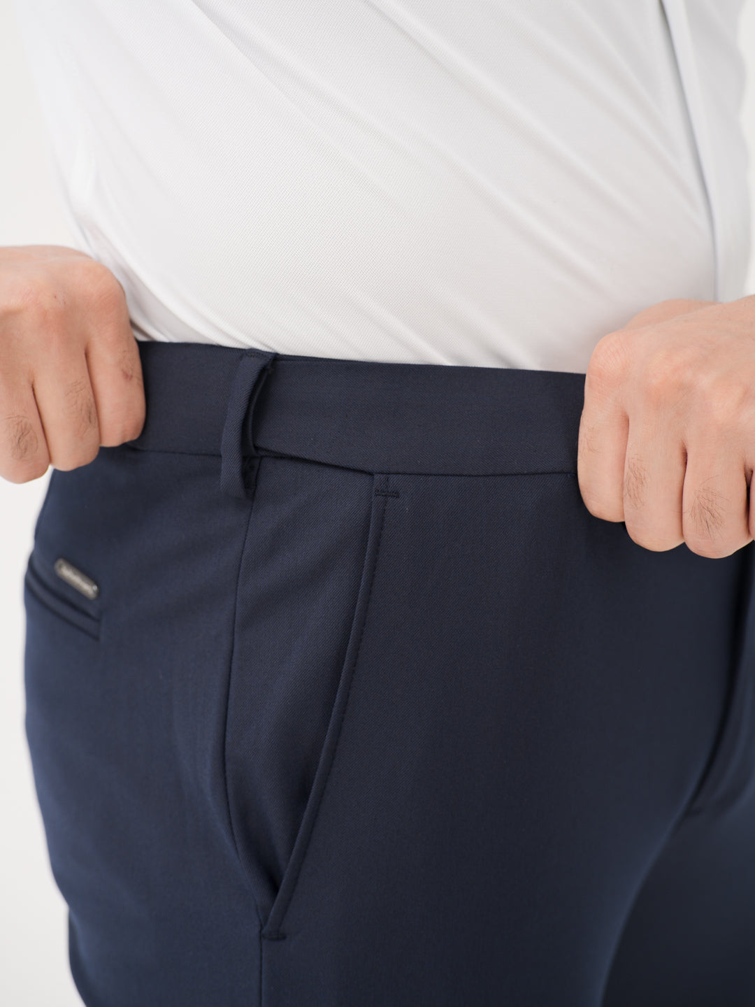 Kairo Navy Luxury Twill Relaxed Fit Stretch Formal Pants