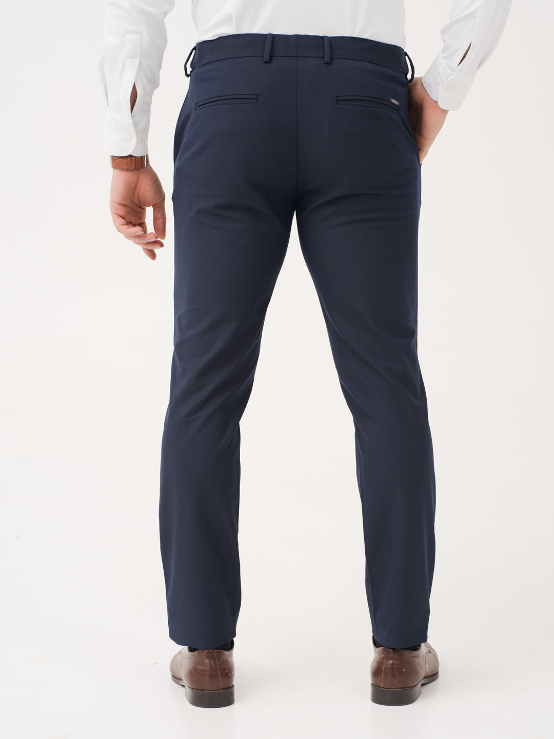 Kairo Navy Luxury Twill Relaxed Fit Stretch Formal Pants
