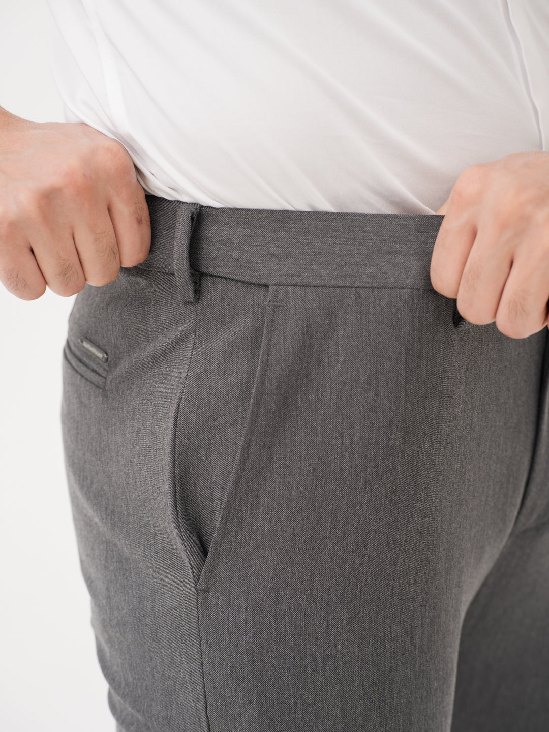 Thorne Grey Luxury Twill Relaxed Fit Stretch Formal Pants