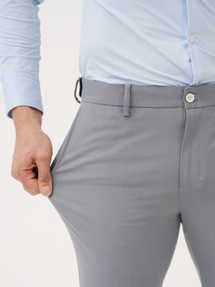 Equinox Grey Luxury Twill Relaxed Fit Stretch Formal Pants