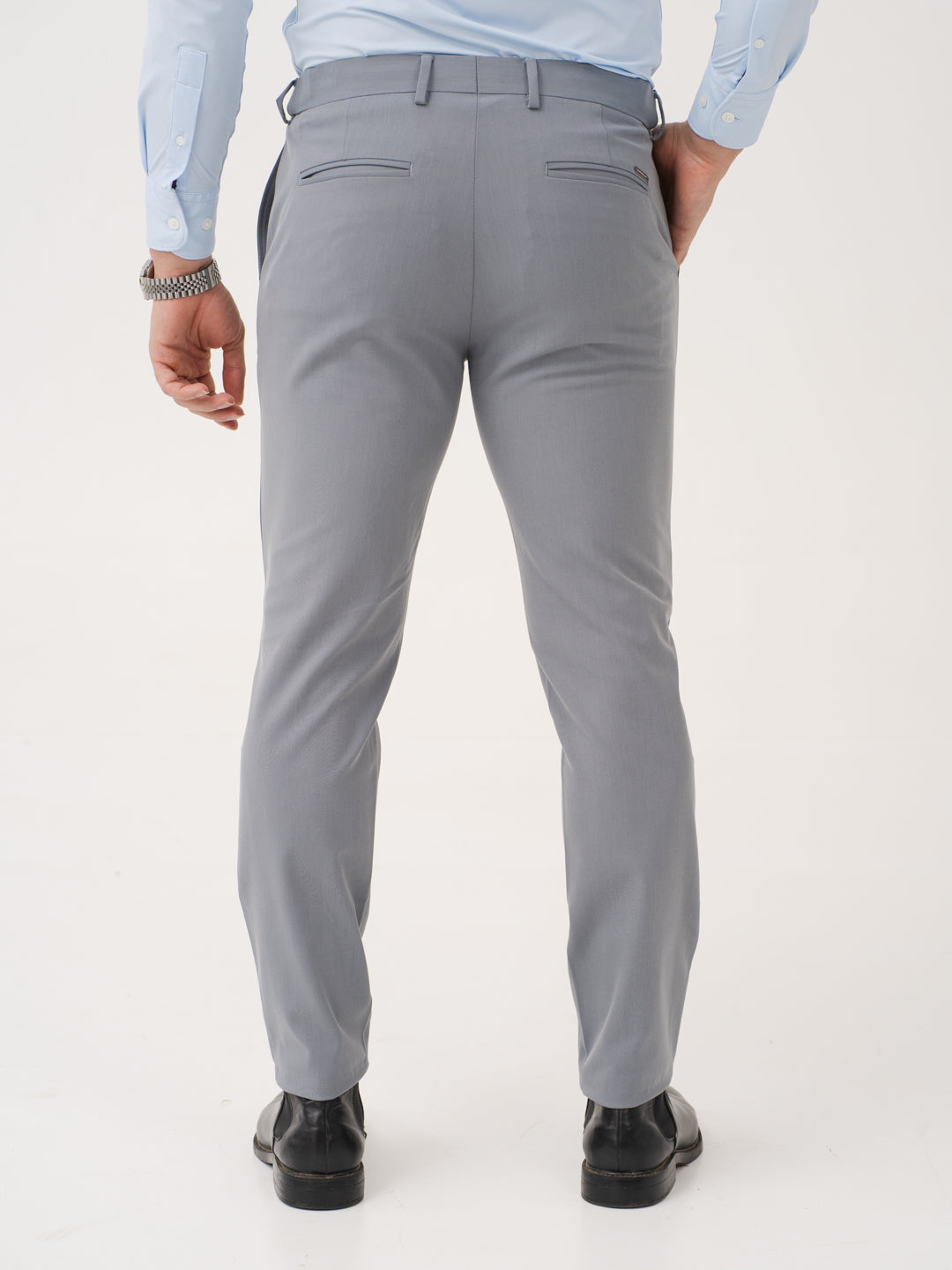 Titanium Grey Twill Luxury Stretch Pants