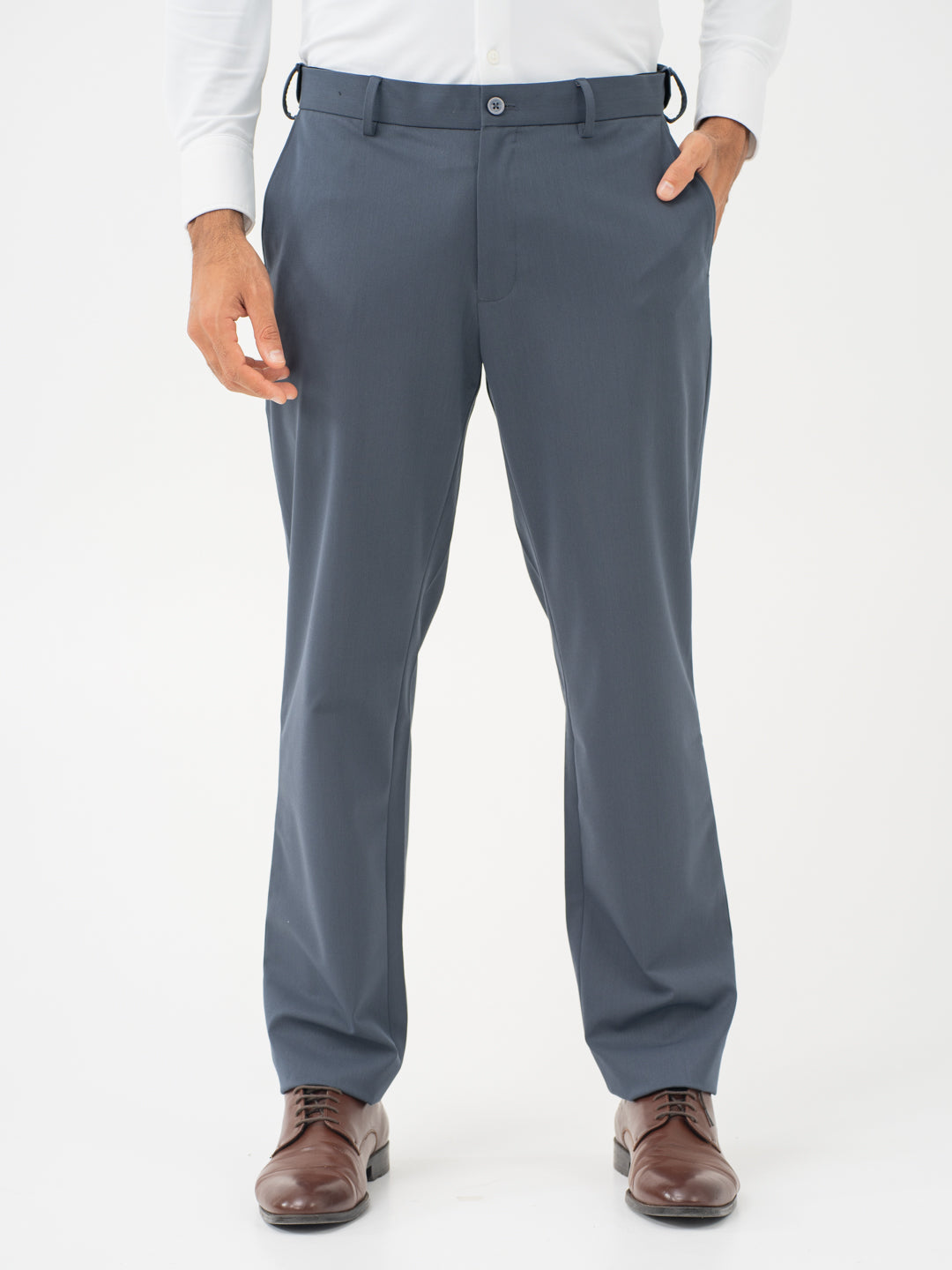 Thunder Grey Water Repellent Relaxed Fit Stretch Formal Pants