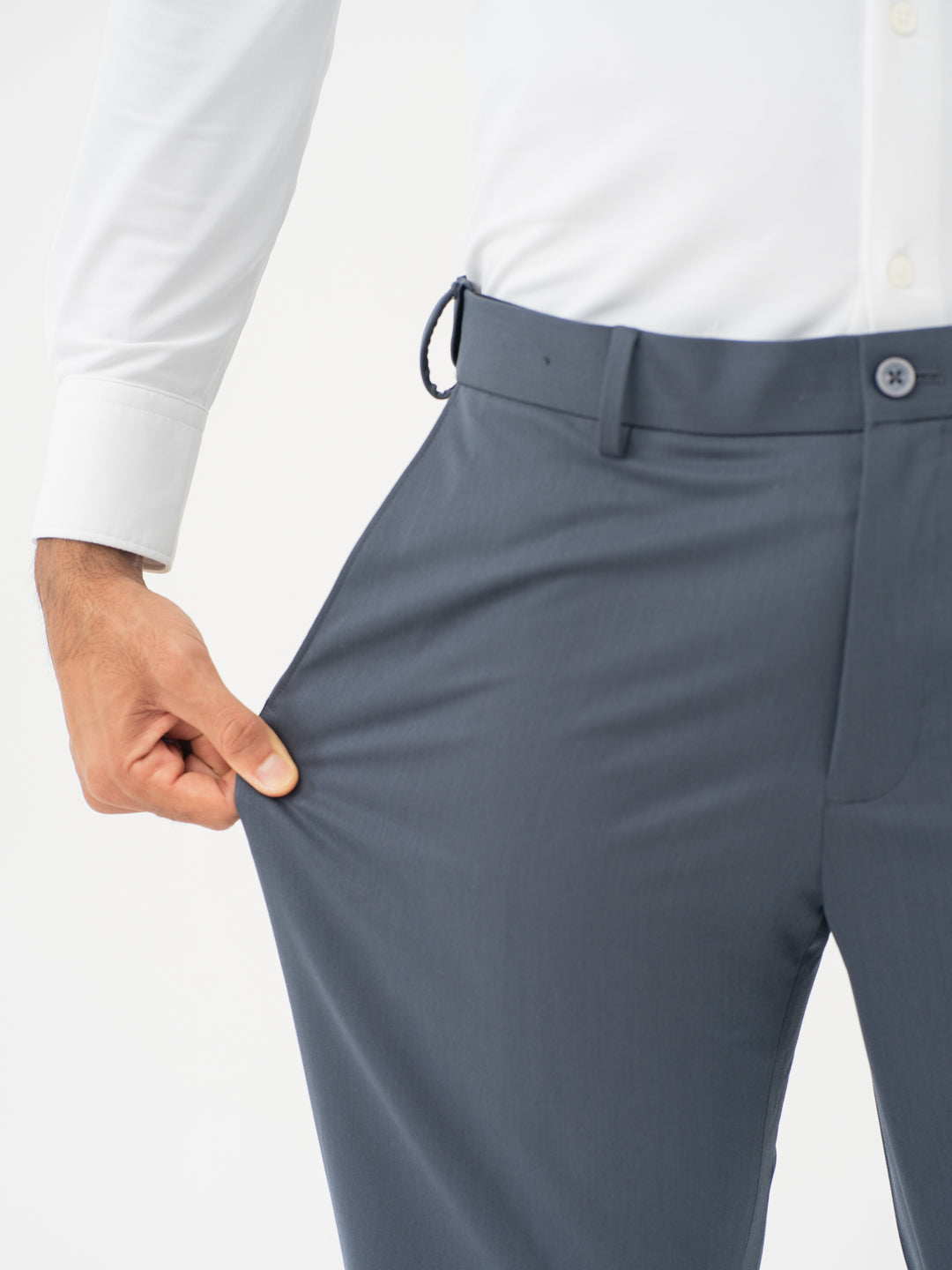 Thunder Grey Water Repellent Relaxed Fit Stretch Formal Pants