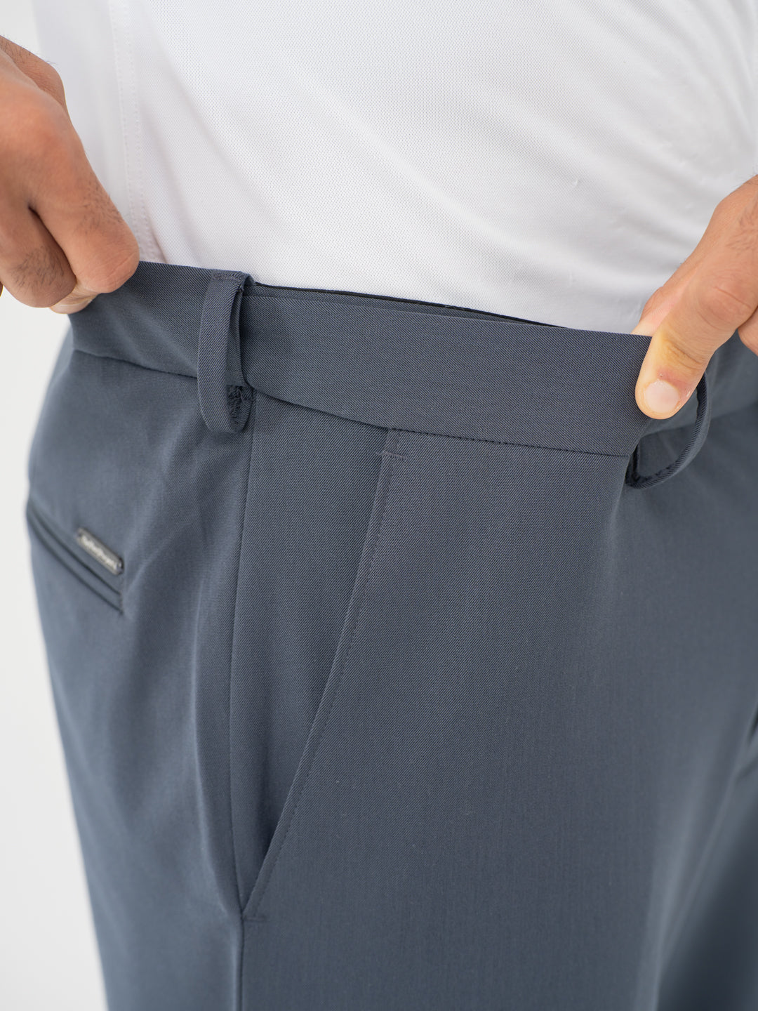 Thunder Grey Water Repellent Relaxed Fit Stretch Formal Pants