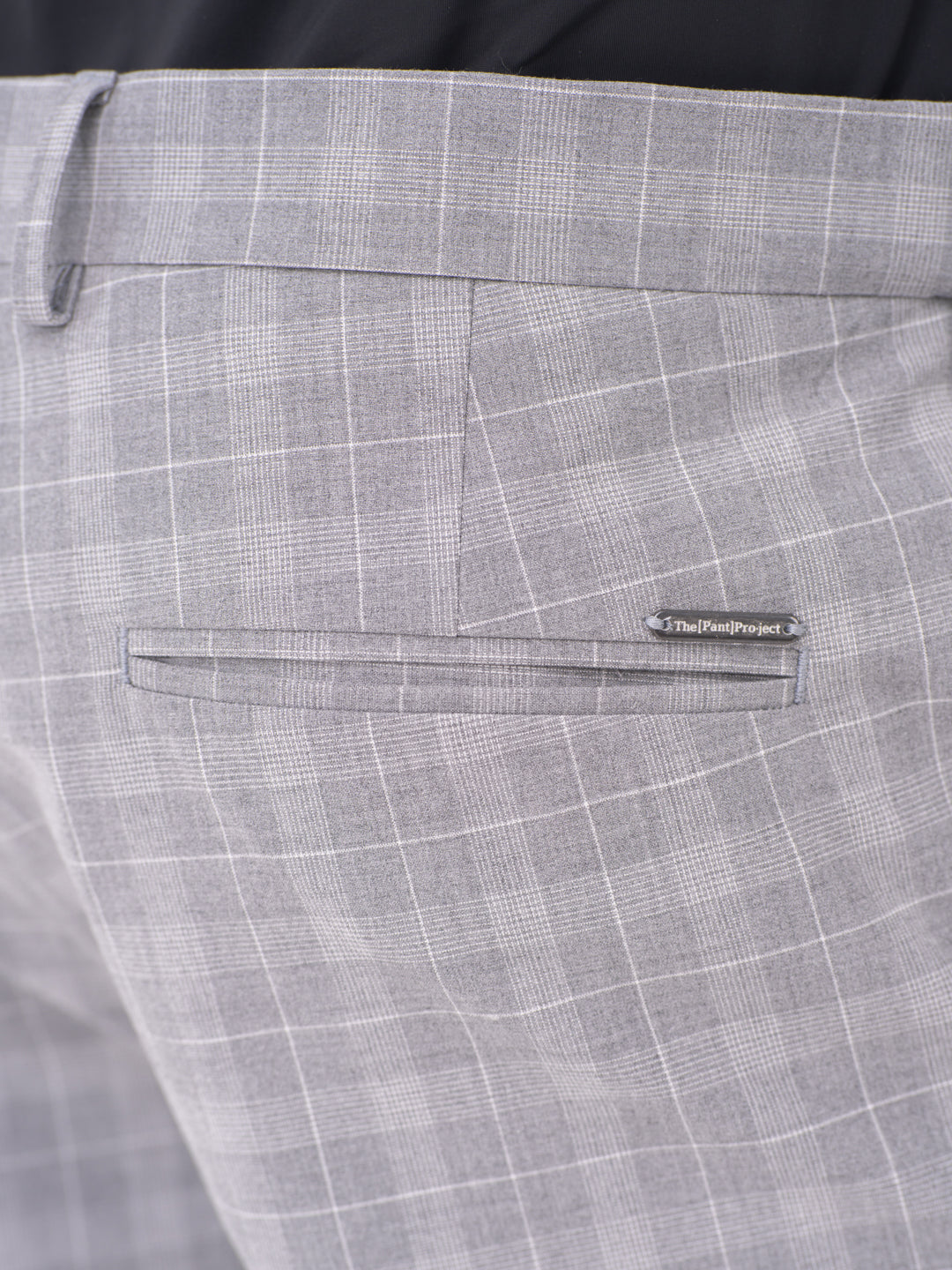 Lynx Grey Checks Slim Fit Stretch Formal Pants