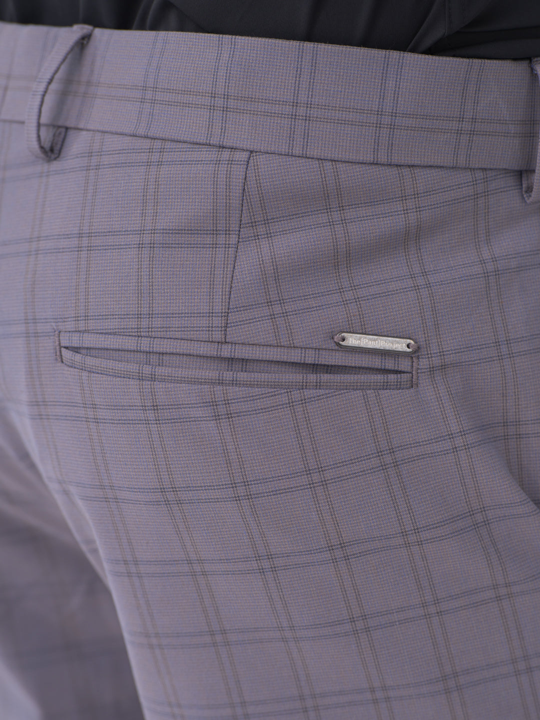 Heron Grey Checks Slim Fit Stretch Formal Pants