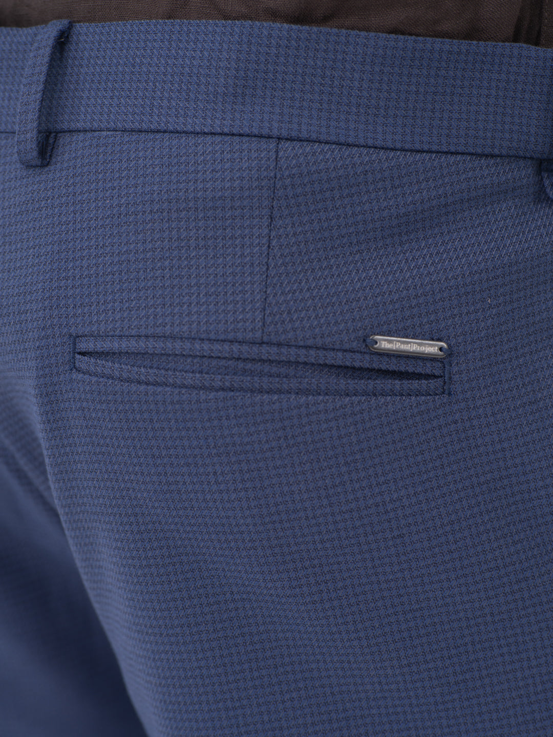 Nightingale Navy Textured Slim Fit Stretch Formal Pants