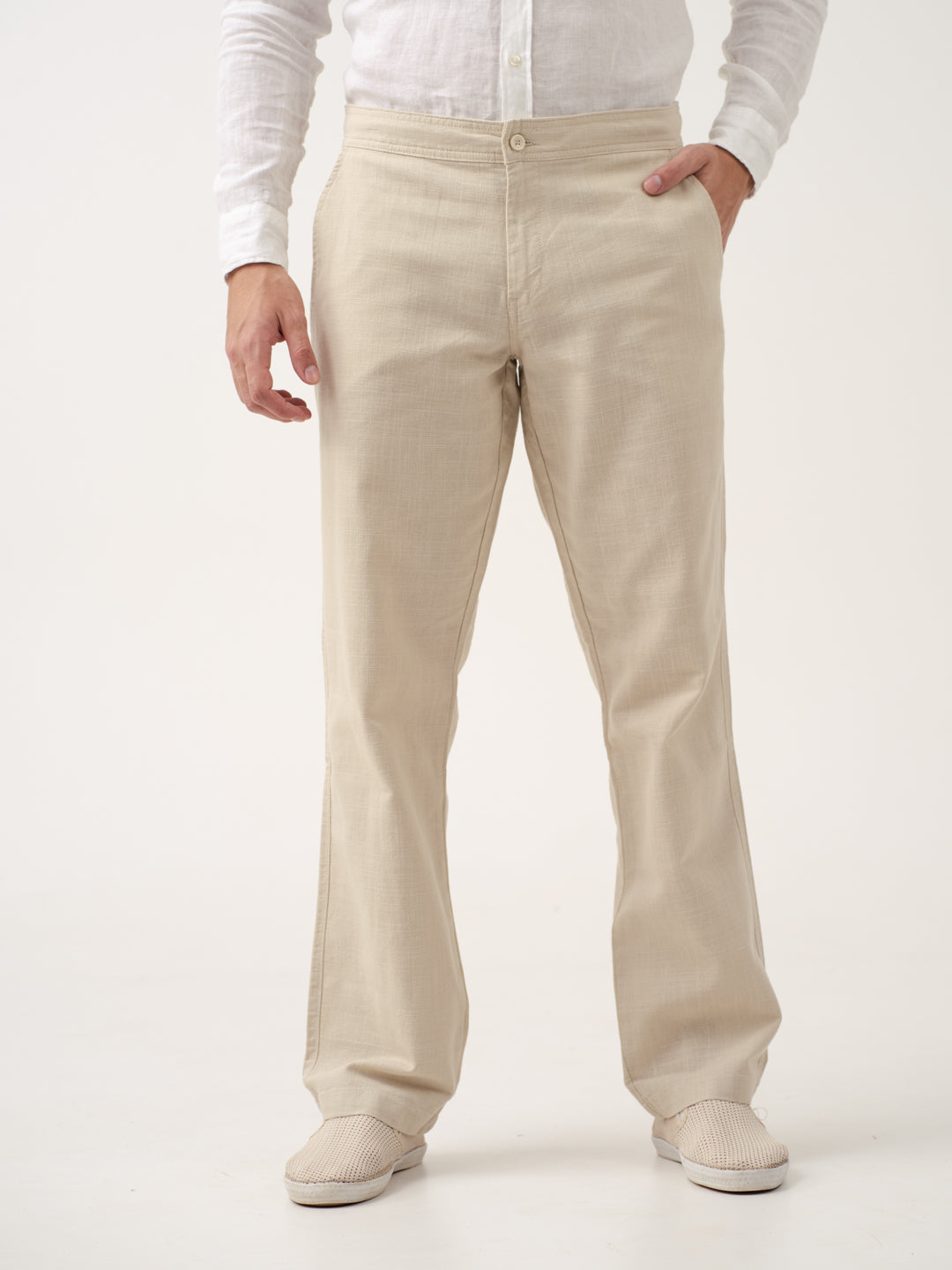 Bondi Beige All Day Lounge Cotton Pants