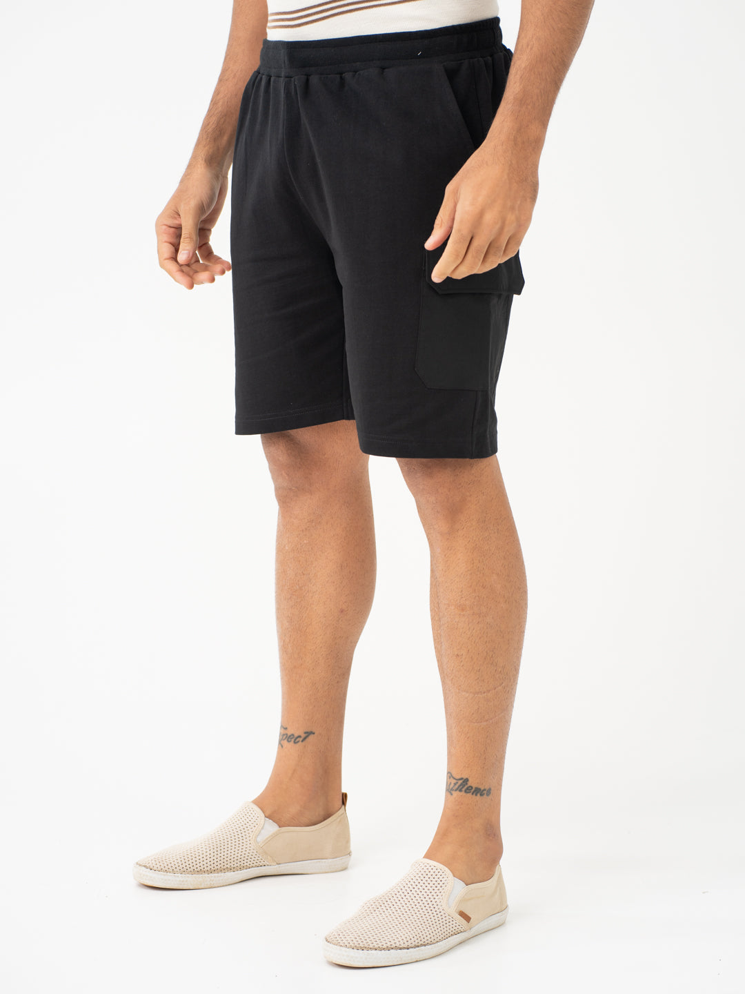 Dash Black Relaxed Fit Cargo Sweatshorts