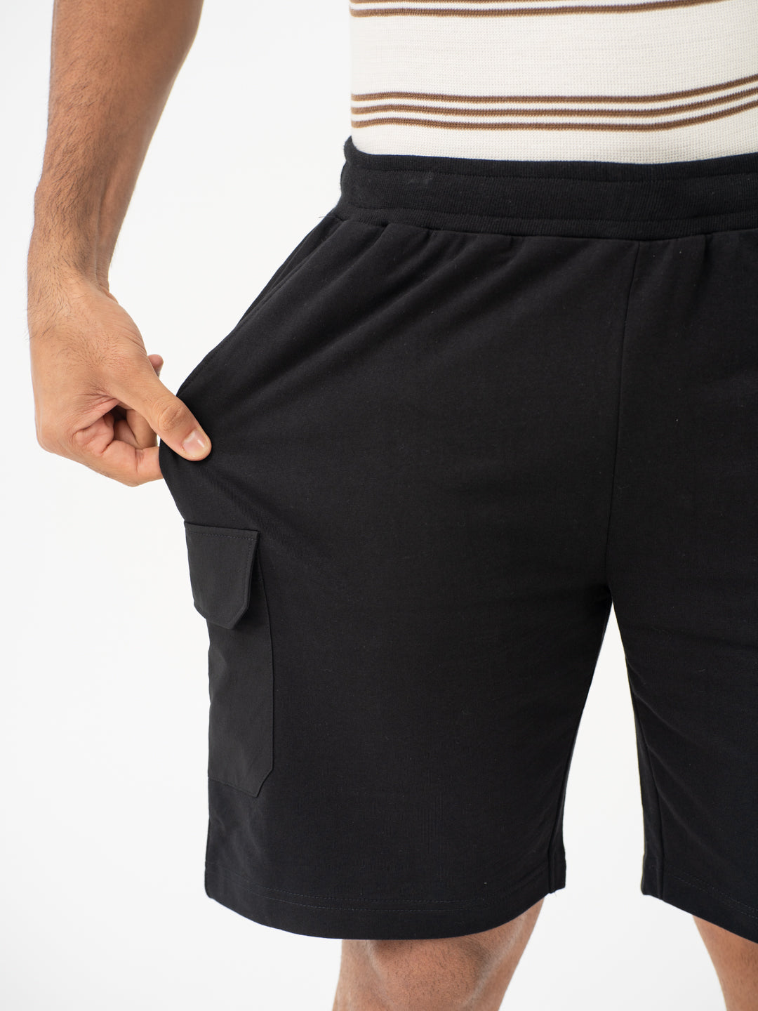 Dash Black Relaxed Fit Cargo Sweatshorts