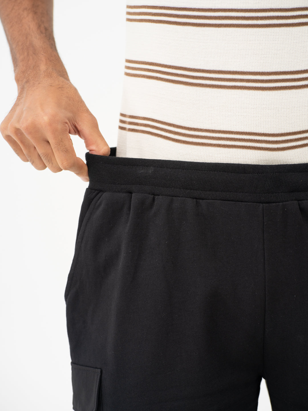 Dash Black Relaxed Fit Cargo Sweatshorts