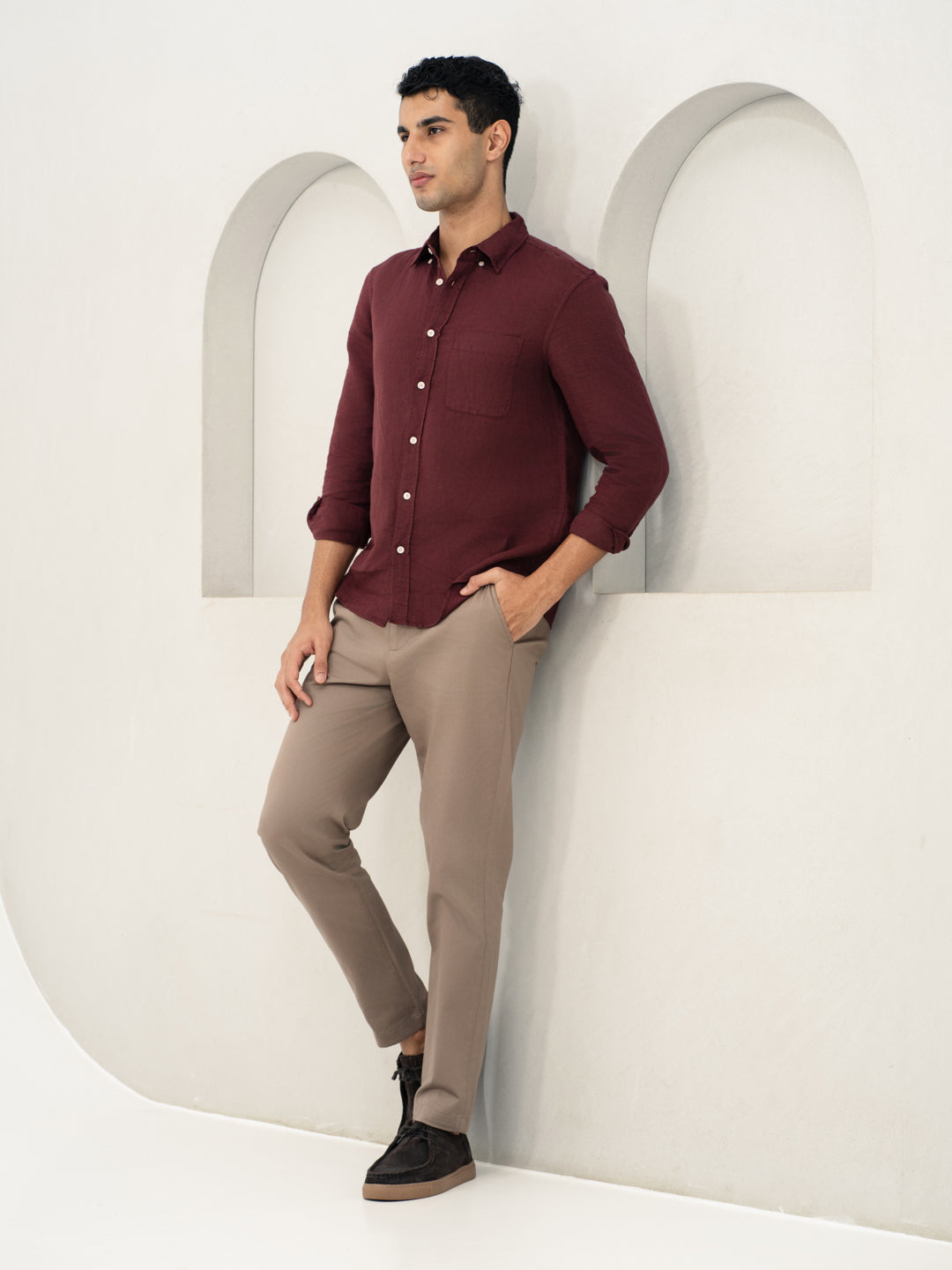Showerstone Khaki Water Repellent Slim Fit Stretch Chinos