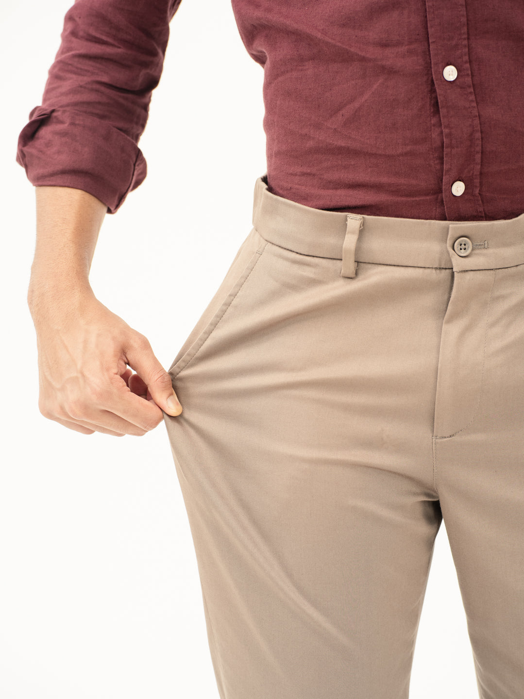 Showerstone Khaki Water Repellent Slim Fit Stretch Chinos