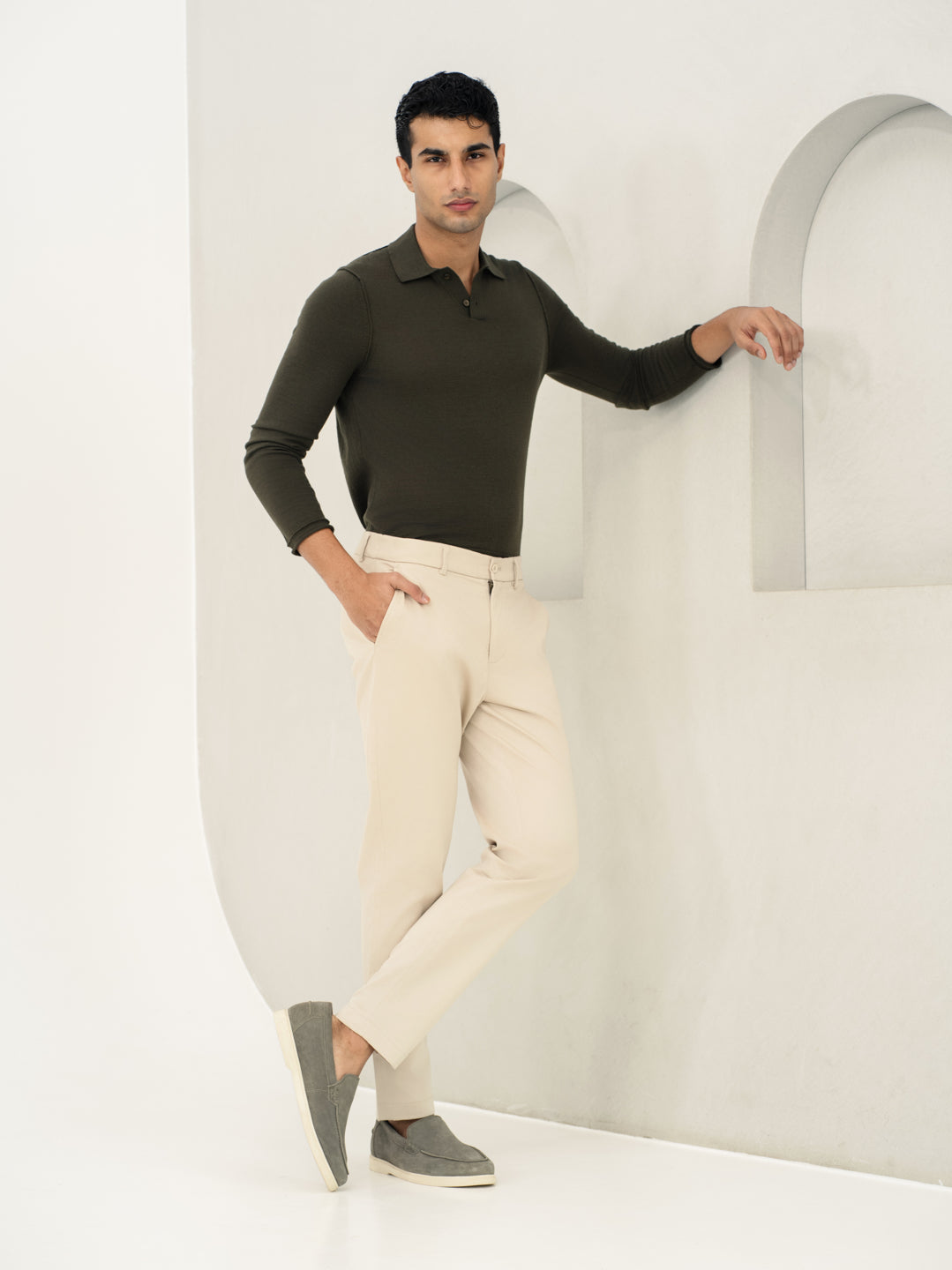 Weatherlock Cream Water Repellent Slim Fit Stretch Chinos