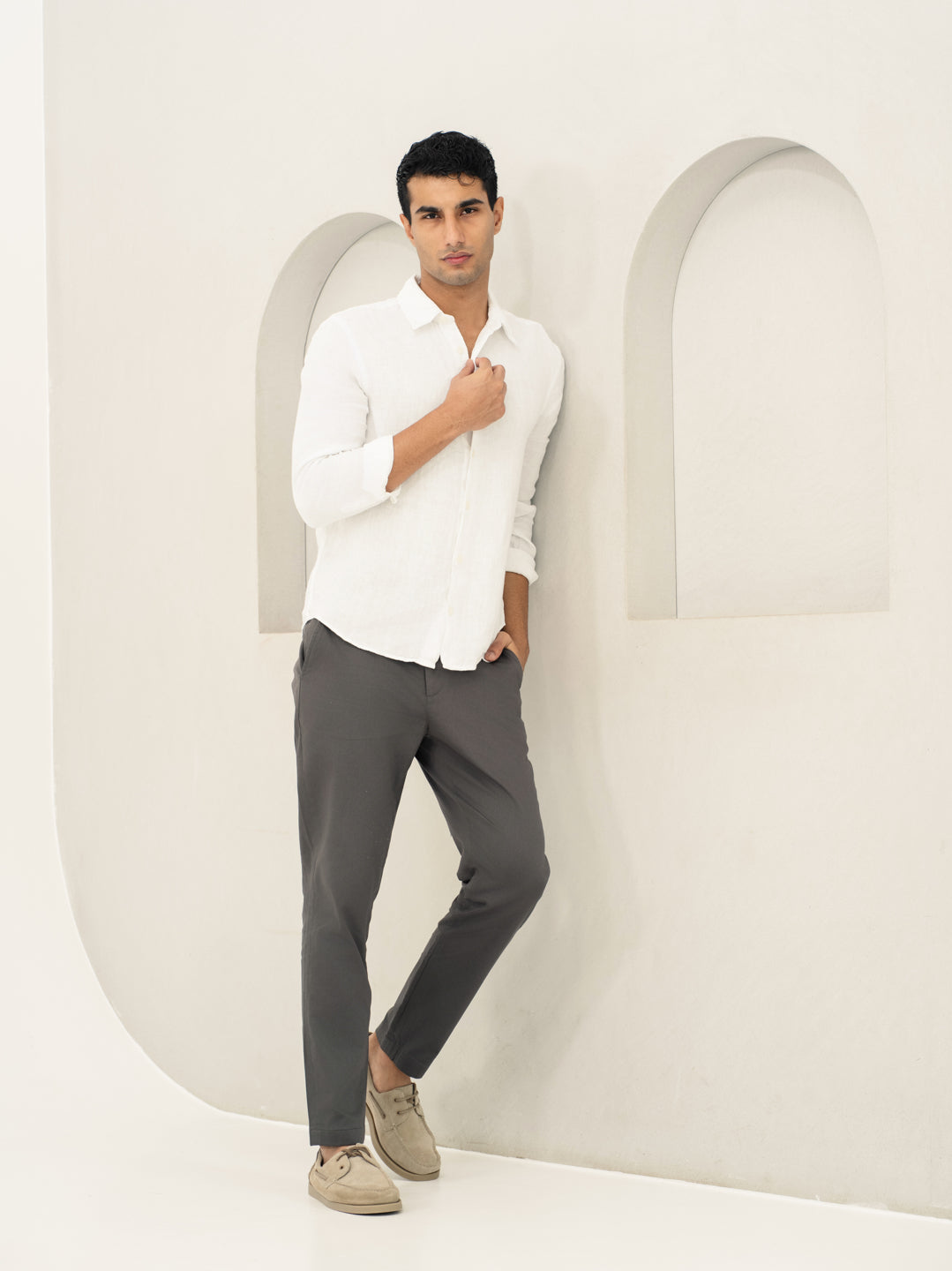 Rainshield Grey Water Repellent Slim Fit Stretch Chinos