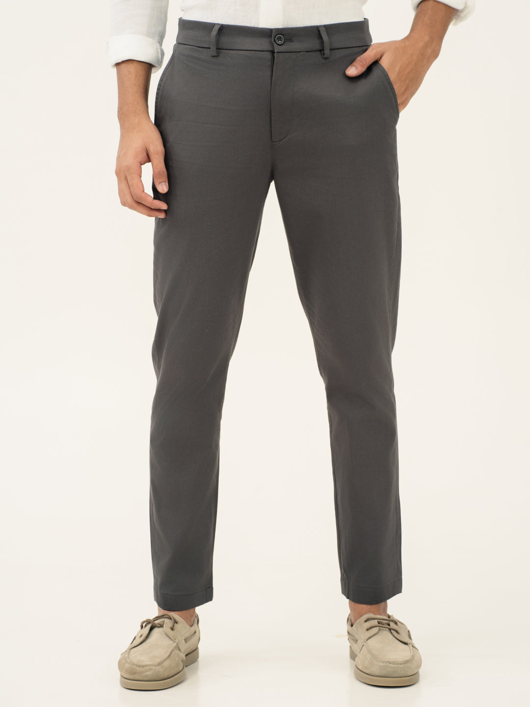Rainshield Grey Water Repellent Slim Fit Stretch Chinos