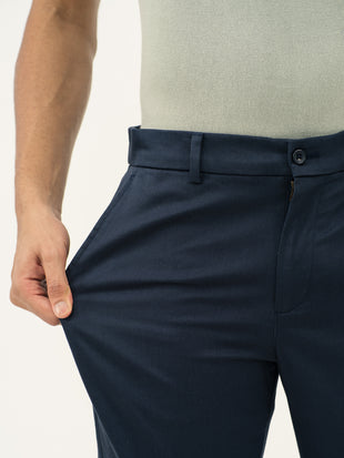 Hydrohalt Navy Water Repellent Slim Fit Stretch Chinos