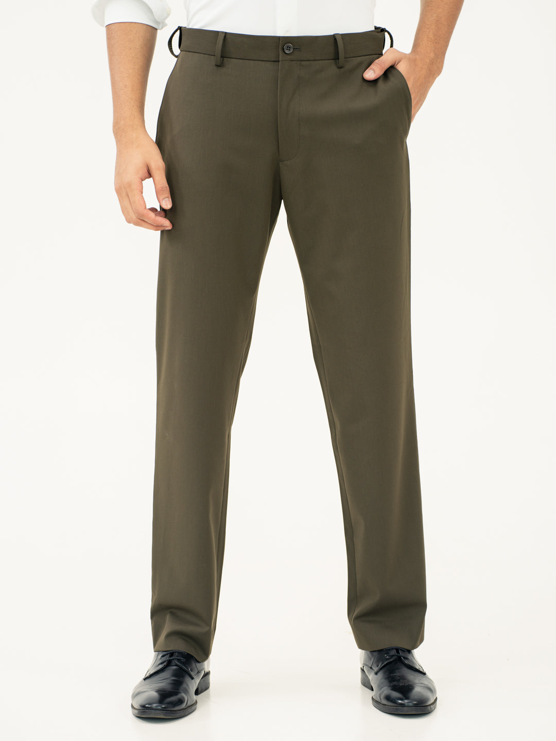 Verdant Olive Water Repellent Relaxed Fit Stretch Formal Pants