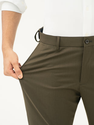 Verdant Olive Water Repellent Relaxed Fit Stretch Formal Pants