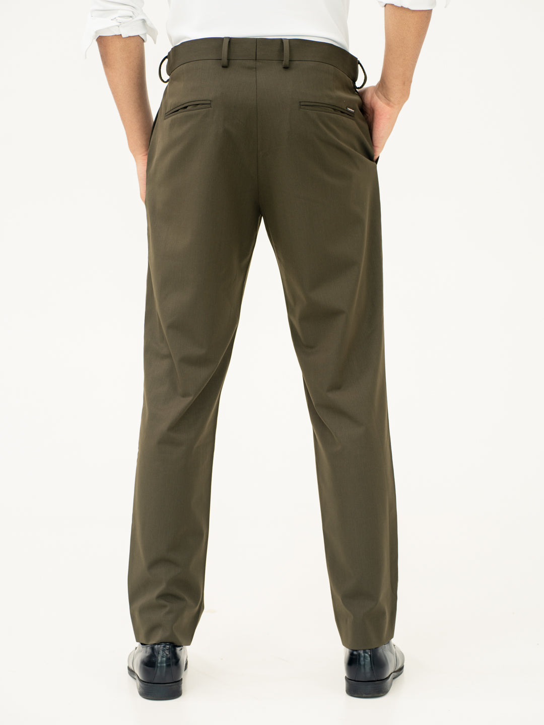 Verdant Olive Water Repellent Relaxed Fit Stretch Formal Pants