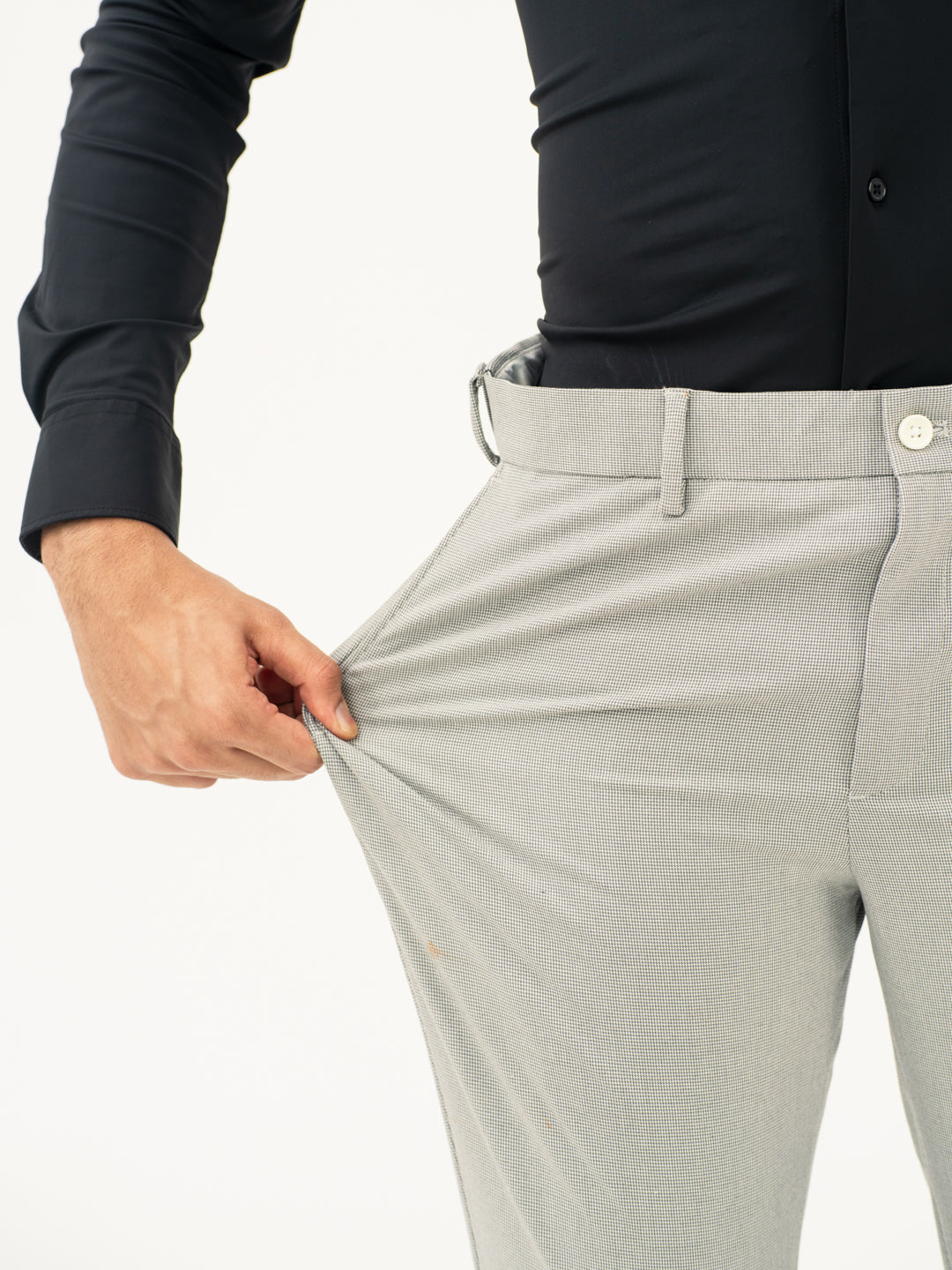 French Grey Houndstooth Pants